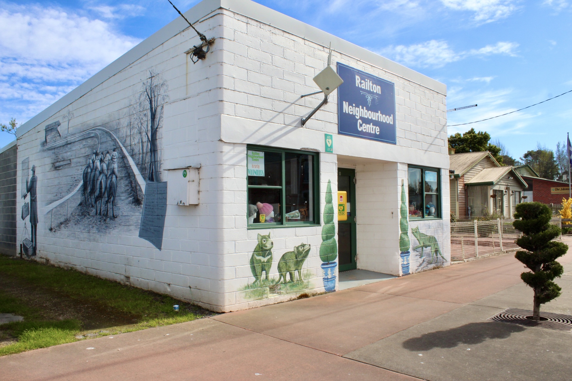 The image shows the front of the Railton Neighbourhood Centre